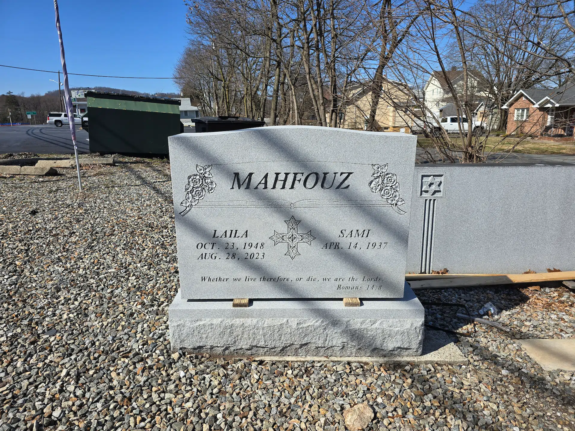 Upright granite headstone by Upright Headstones R Us — image 1